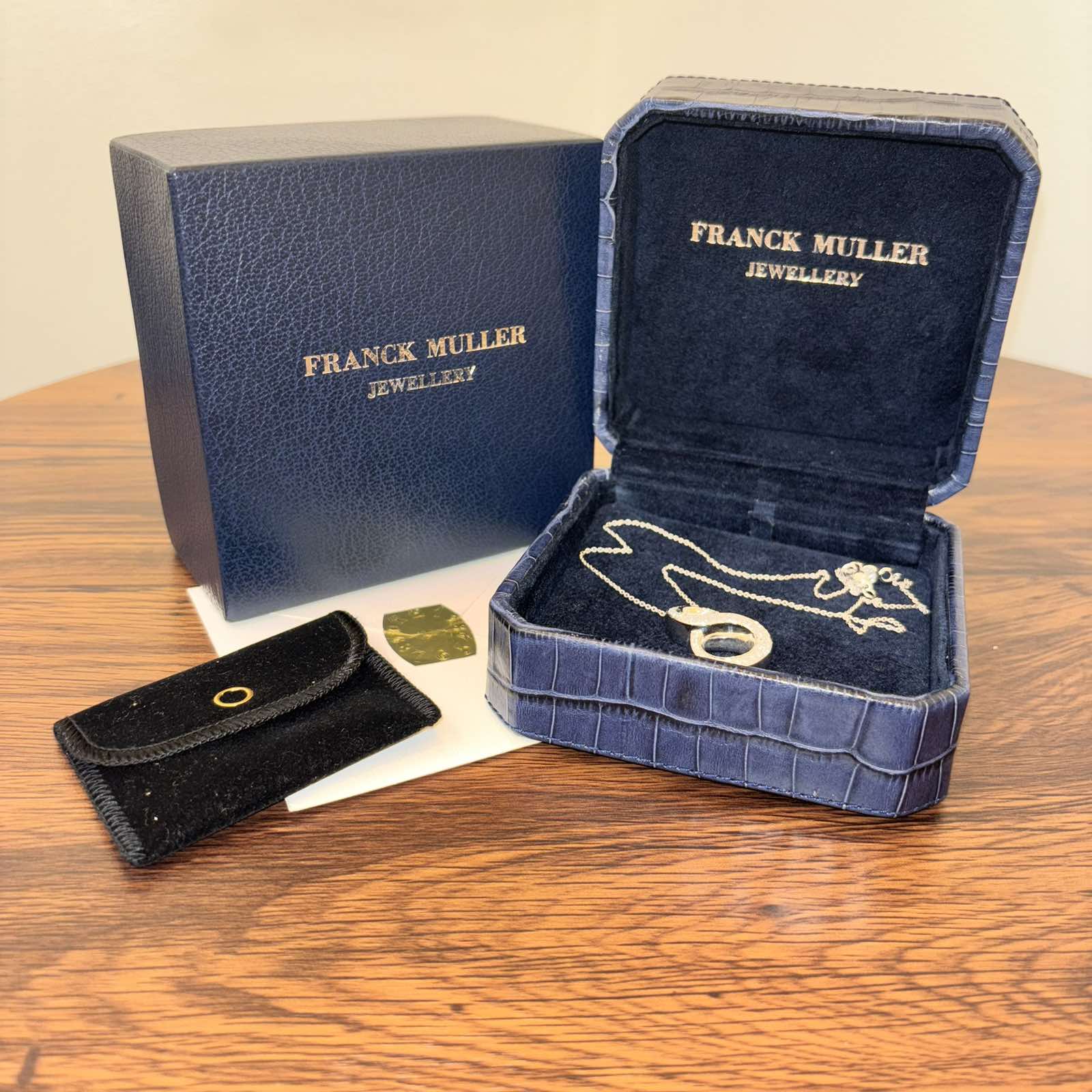 Franck Muller17.1 GRAMS NO.8 DIAMOND PENDANT 18K WHITE GOLD NECKLACE