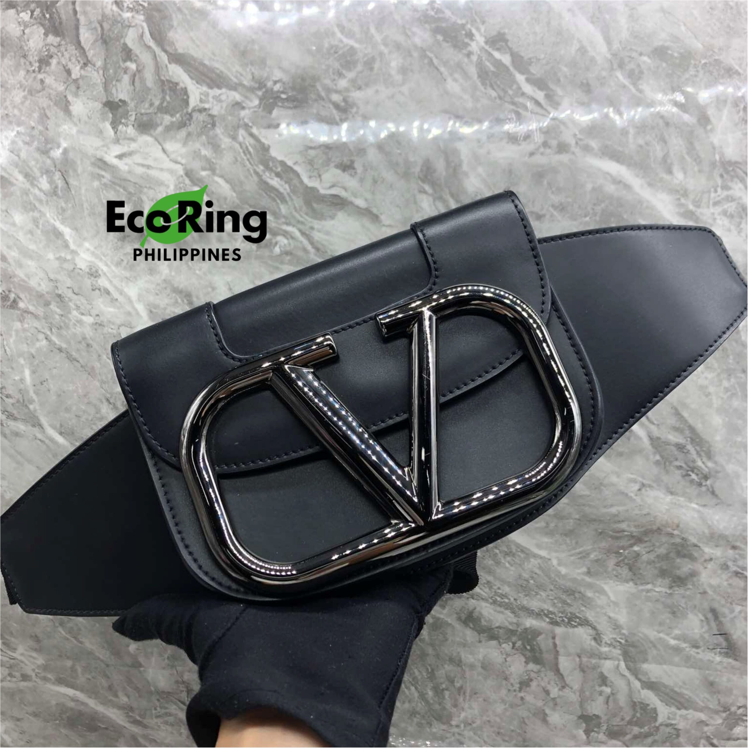 BeltLEATHER BELT BAG V LOGO